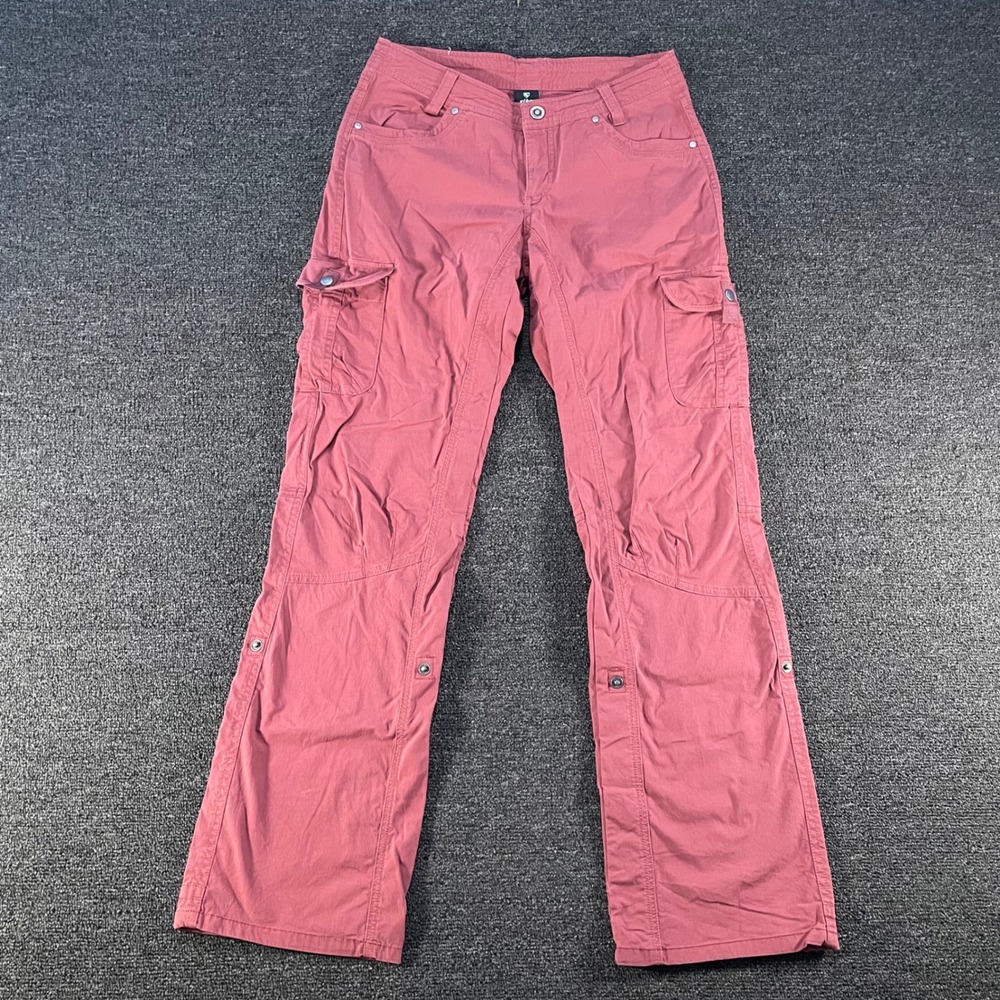 Kuhl Cargo Pants Womens 6 Regular Rose Pink Good Roll Up Hiking Outdoor Utility